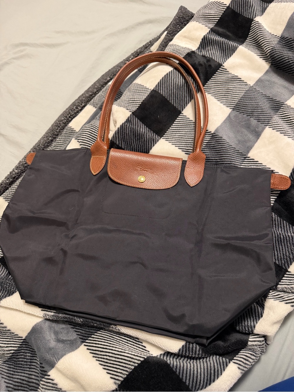 Longchamp le pliage large long handle Tote Bag with Leather Handles